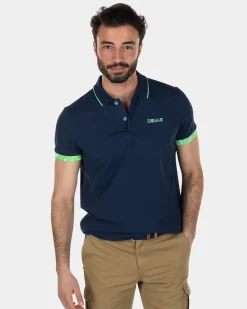 Polo shirt stretch cotton - Key Navy