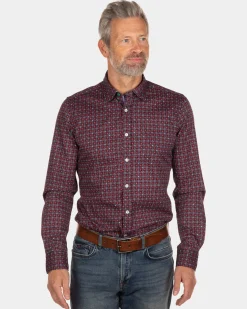 Printed cotton flannel shirt North Opuha - Steady Navy