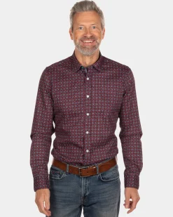 Printed cotton flannel shirt North Opuha - Steady Navy
