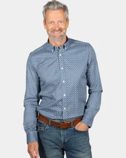 Printed long sleeved shirt Rotootuauru - Storm Blue