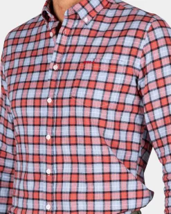 Red and blue checkered shirt - Midnight Navy