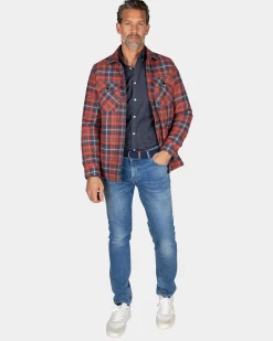 Red checkered flannel padded shirt - Reef Red
