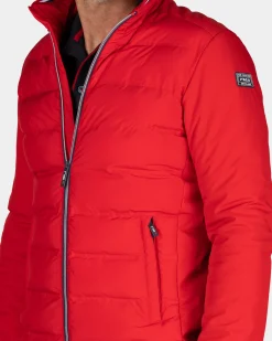 Red polyester bomber jacket - Reef Red