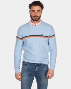 Round neck pullover light blue - Bright Sky