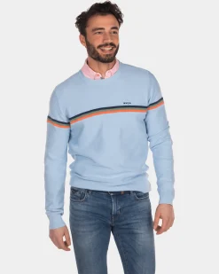Round neck pullover light blue - Bright Sky