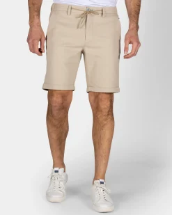 Sand-Colored Chino Shorts with Stretch