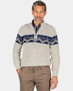 Sand-colored knitted cotton pullover - Shimmering Sand
