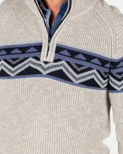 Sand-colored knitted cotton pullover - Shimmering Sand