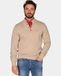 Sand-colored sweater with buttons - Shimmering Sand
