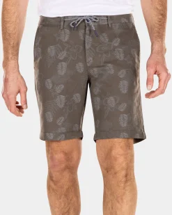 Short linen chinos - Misty Army