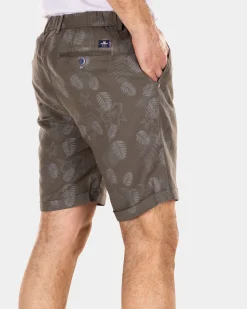 Short linen chinos - Misty Army