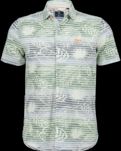 Short sleeved shirt with flowerprint army - High Summer Army