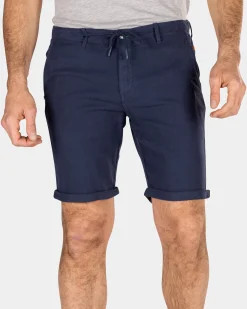 Shorts made of cotton and linen - Ocean Navy