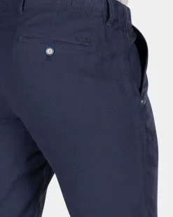 Shorts made of cotton and linen - Ocean Navy