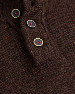Solid coloured button jumper Brownlee - Clay Brown