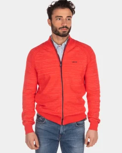 Solid coloured cardigan - Orange Red