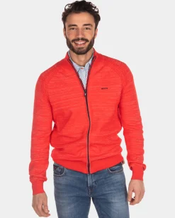 Solid coloured cardigan - Orange Red