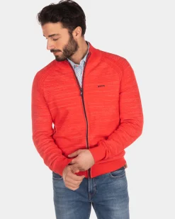 Solid coloured cardigan - Orange Red