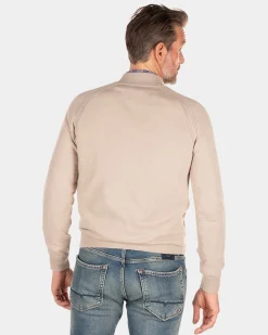 Solid coloured cotton jumper - Shimmering Sand