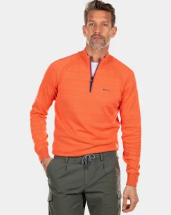Solid coloured cotton jumper - Golden Orange