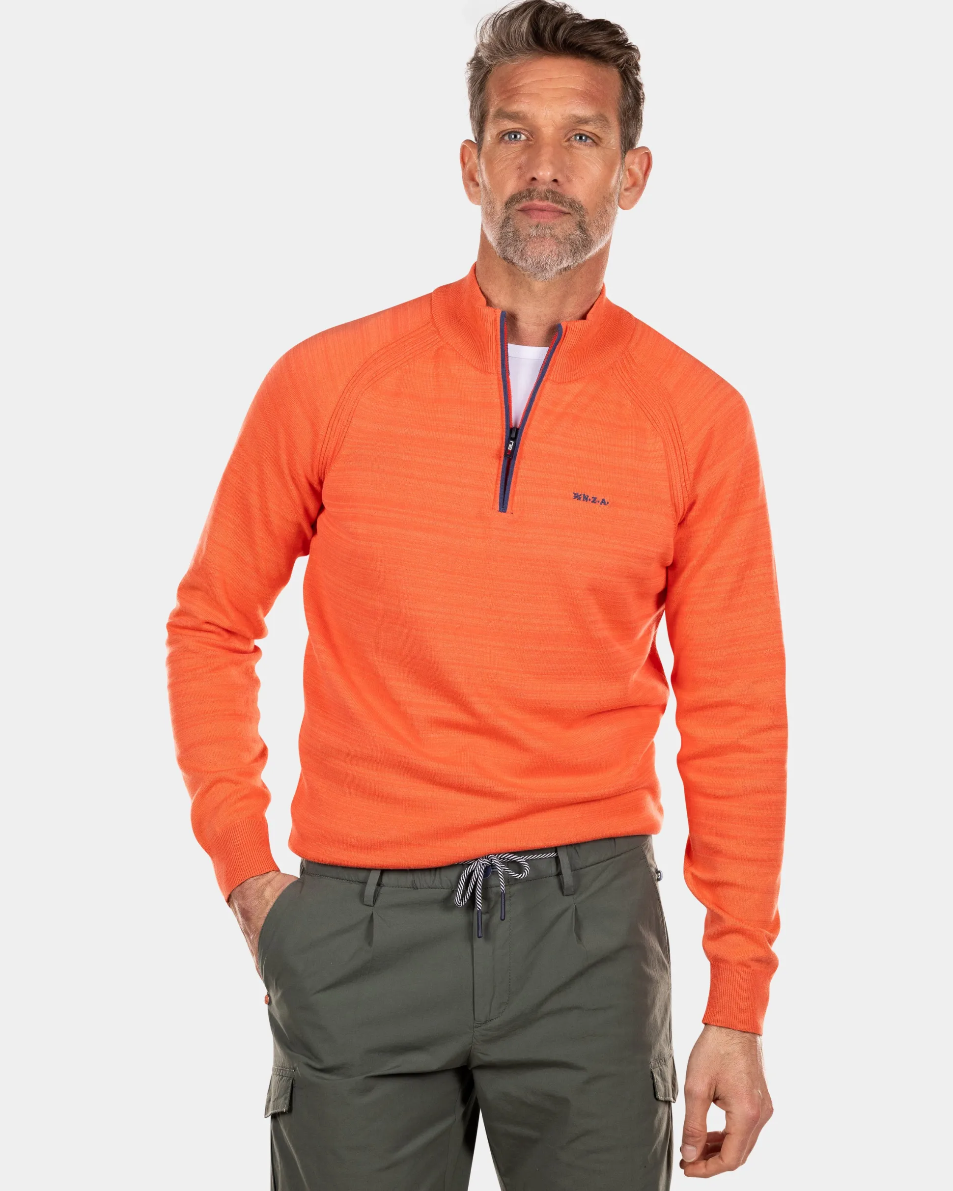 Solid coloured cotton jumper - Golden Orange