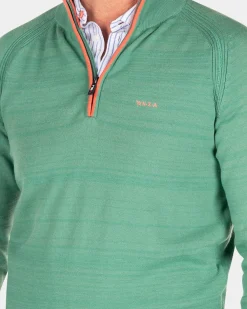 Solid coloured cotton jumper - Amazon Green