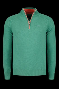 Solid coloured cotton jumper - Amazon Green