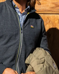 Solid coloured cotton stretch cardigan Navy