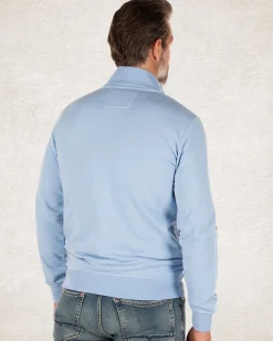 Solid coloured cotton stretch cardigan Pale Blue
