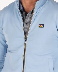 Solid coloured cotton stretch cardigan Pale Blue
