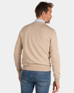 Solid coloured crew neck sweat - Shimmering Sand