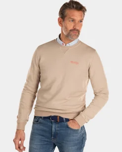 Solid coloured crew neck sweat - Shimmering Sand