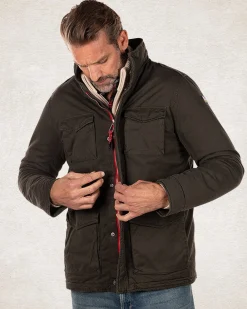 Solid coloured field jacket - Smoked Green