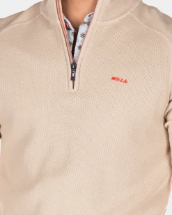 Solid coloured half zip jumper - Shimmering Sand