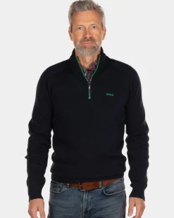 Solid coloured half zip jumper Oroua - Steady Navy