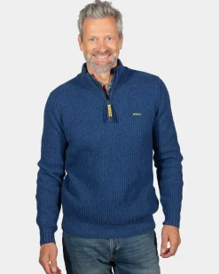 Solid coloured half zip jumper Dry - Storm Blue