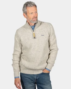 Solid coloured half zip jumper Dry - Sea Silt Sand