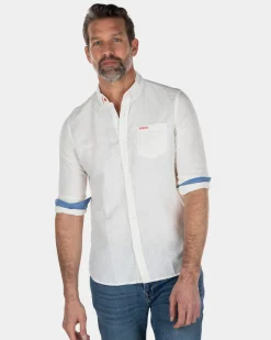 Solid coloured linen shirt - Cream