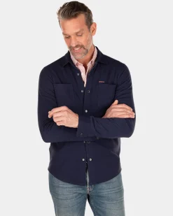 Solid coloured long sleeved shirt - Traditional Navy