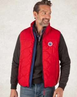 Solid coloured padded vest - Carmine red