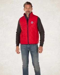 Solid coloured padded vest - Carmine red