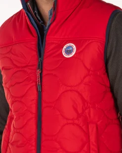 Solid coloured padded vest - Carmine red