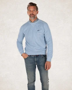 Solid coloured round neck sweater - Pale Blue