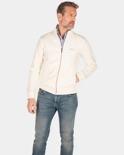 Solid coloured stretch cardigan - Cream
