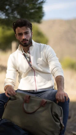 Solid coloured stretch cardigan - Cream