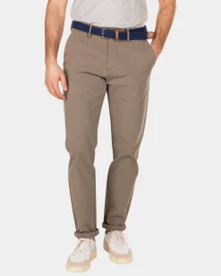 Solid coloured stretch chino - Misty Army
