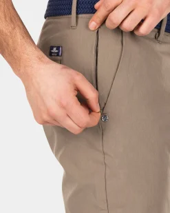 Solid coloured stretch chino - Misty Army