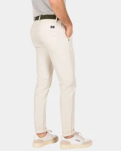 Solid coloured stretch chino - Cream