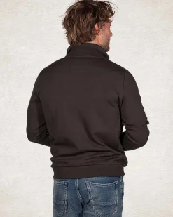 Solid coloured sweat cardigan - Smoked Green