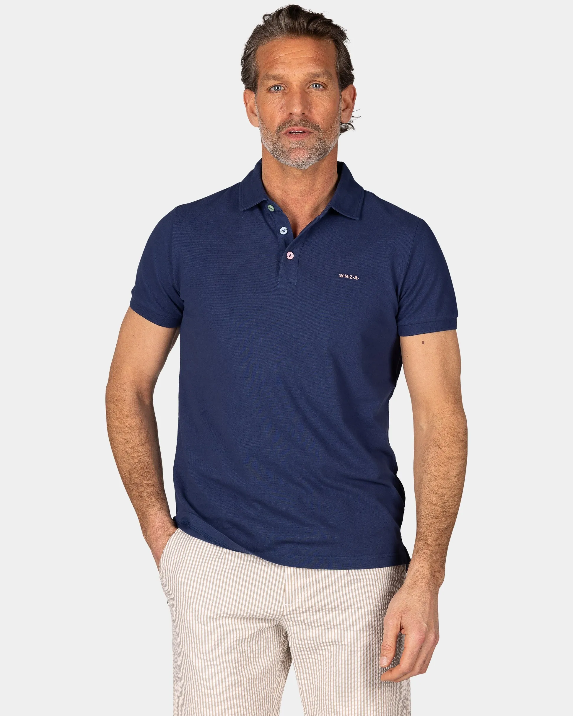 Solid Cotton Blue Polo